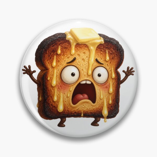 Item preview, Terrified Burnt Toast Cartoon Character Melting with Butter designed and sold by jgvisualarts.