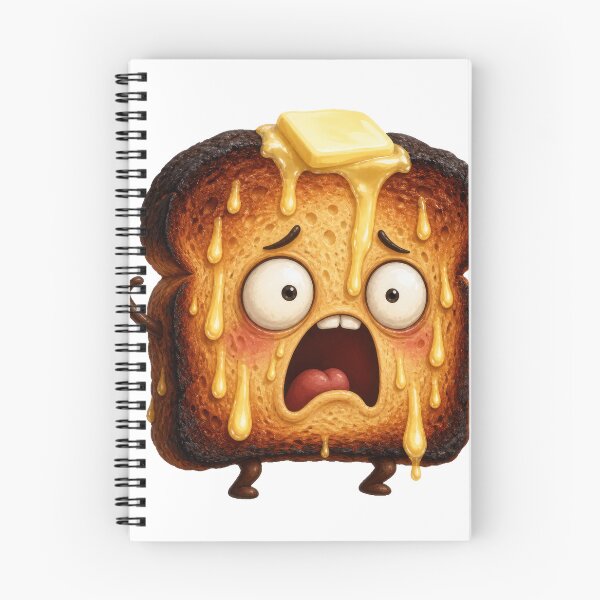 Item preview, Terrified Burnt Toast Cartoon Character Melting with Butter designed and sold by jgvisualarts.