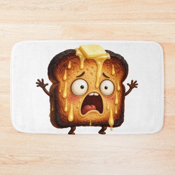 Item preview, Terrified Burnt Toast Cartoon Character Melting with Butter designed and sold by jgvisualarts.