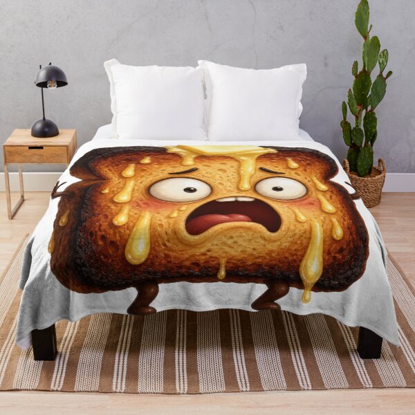Item preview, Terrified Burnt Toast Cartoon Character Melting with Butter designed and sold by jgvisualarts.