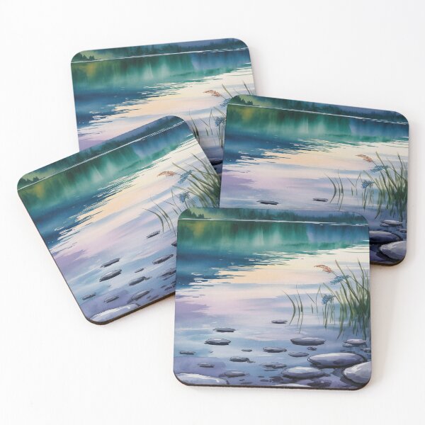 Item preview, Abstract Watercolour Landscape - Blended Blues & Greens - Impressionistic Strokes designed and sold by M&M Lifestyle Hub.