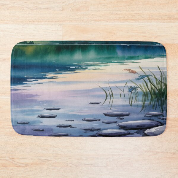 Item preview, Abstract Watercolour Landscape - Blended Blues & Greens - Impressionistic Strokes designed and sold by M&M Lifestyle Hub.