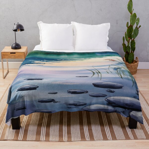 Item preview, Abstract Watercolour Landscape - Blended Blues & Greens - Impressionistic Strokes designed and sold by M&M Lifestyle Hub.