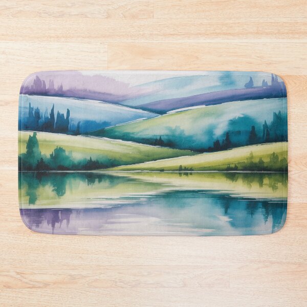 Item preview, Abstract Watercolour Landscape - Blended Blues & Greens - Impressionistic Strokes designed and sold by M&M Lifestyle Hub.