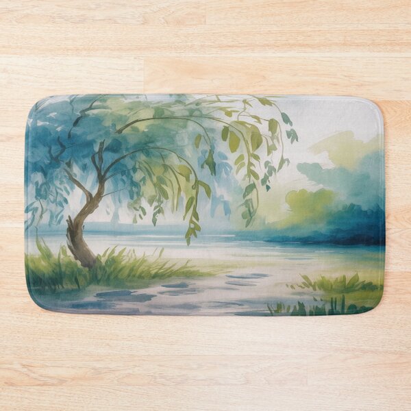 Item preview, Abstract Watercolour Landscape - Blended Blues & Greens - Impressionistic Strokes designed and sold by M&M Lifestyle Hub.