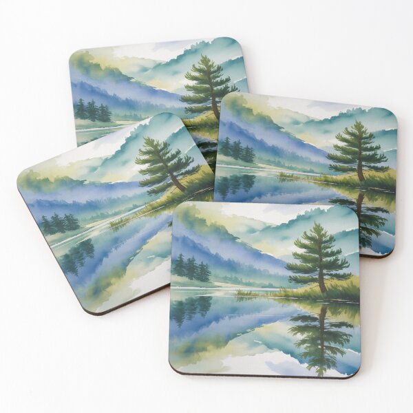 Item preview, Abstract Watercolour Landscape - Blended Blues & Greens - Impressionistic Strokes designed and sold by M&M Lifestyle Hub.