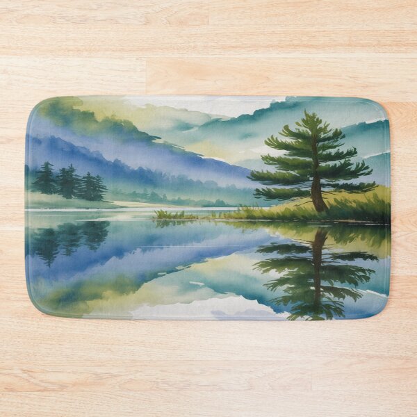 Item preview, Abstract Watercolour Landscape - Blended Blues & Greens - Impressionistic Strokes designed and sold by M&M Lifestyle Hub.