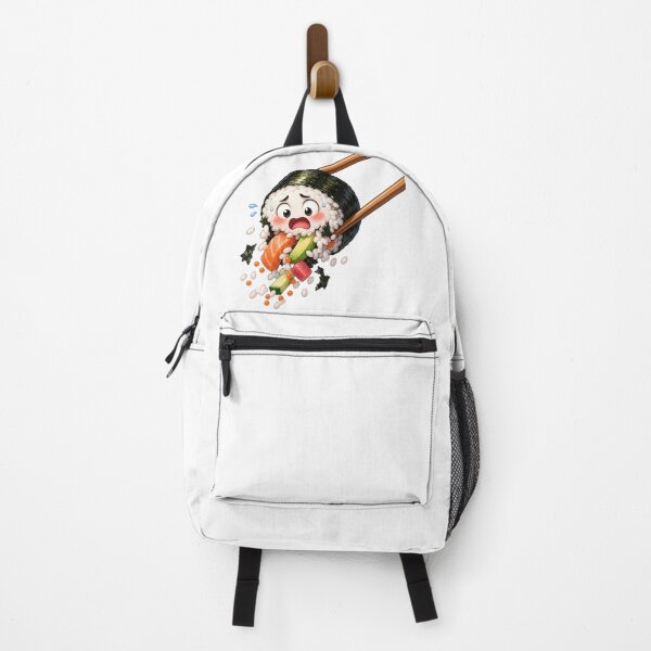 Item preview, Panicked Sushi Roll Cartoon Character Caught by Chopsticks designed and sold by jgvisualarts.