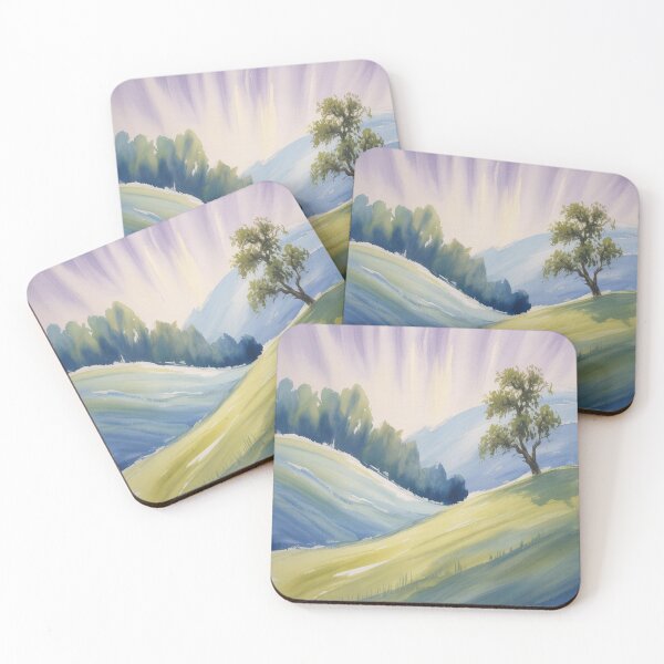Item preview, Abstract Watercolour Landscape - Blended Blues & Greens - Impressionistic Strokes designed and sold by M&M Lifestyle Hub.