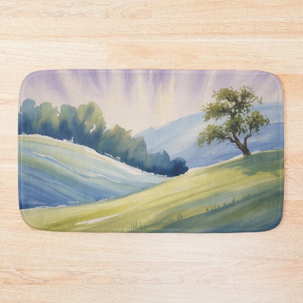 Item preview, Abstract Watercolour Landscape - Blended Blues & Greens - Impressionistic Strokes designed and sold by M&M Lifestyle Hub.