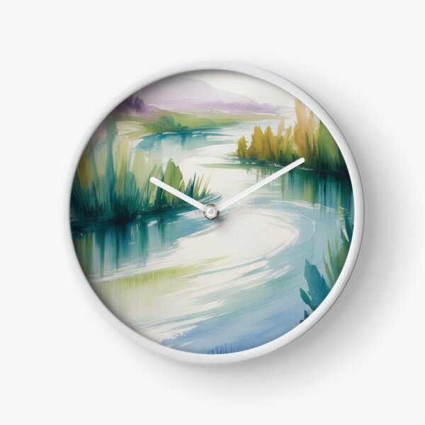 Item preview, Abstract Watercolour Landscape - Blended Blues & Greens - Impressionistic Strokes designed and sold by M&M Lifestyle Hub.