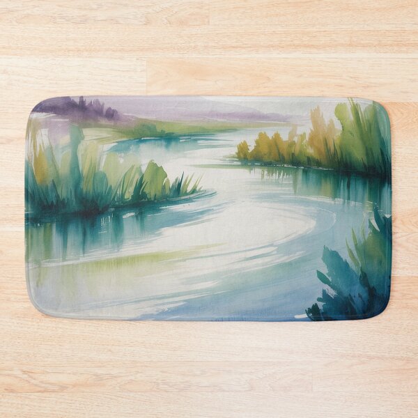 Item preview, Abstract Watercolour Landscape - Blended Blues & Greens - Impressionistic Strokes designed and sold by M&M Lifestyle Hub.
