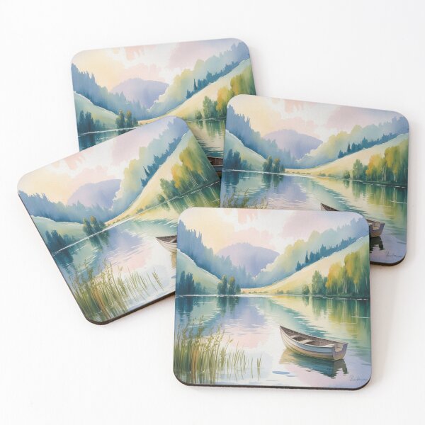 Item preview, Abstract Watercolour Landscape - Blended Blues & Greens - Impressionistic Strokes designed and sold by M&M Lifestyle Hub.