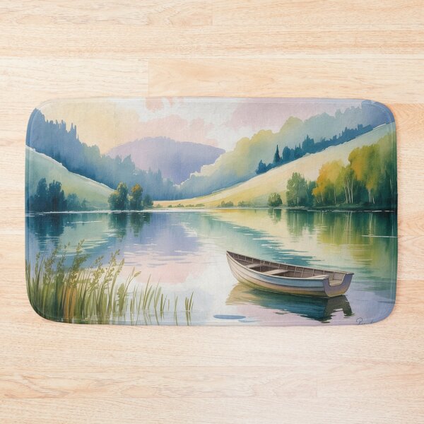 Item preview, Abstract Watercolour Landscape - Blended Blues & Greens - Impressionistic Strokes designed and sold by M&M Lifestyle Hub.