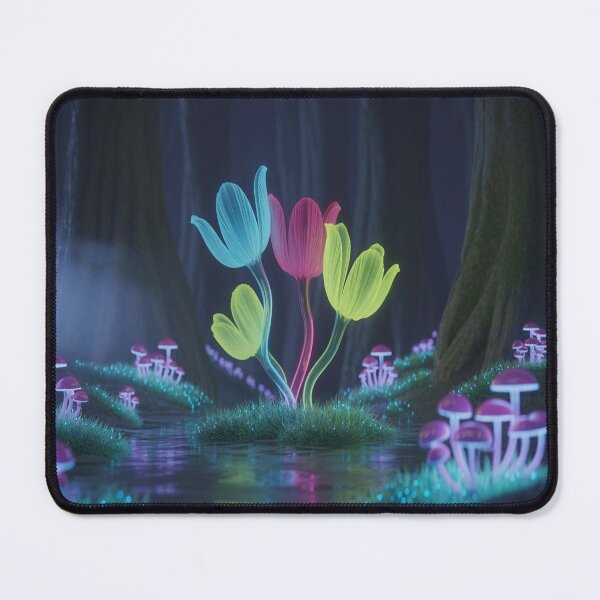 Item preview, Futuristic Rainforest - Neon Vines & Holographic Animals - Cyberpunk Aesthetic - Dark Teal & Pink Lighting designed and sold by M&M Lifestyle Hub.