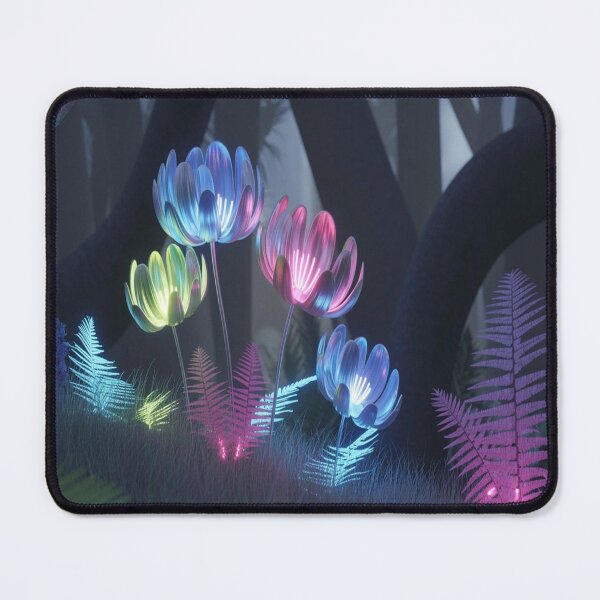 Item preview, Futuristic Rainforest - Neon Vines & Holographic Animals - Cyberpunk Aesthetic - Dark Teal & Pink Lighting designed and sold by M&M Lifestyle Hub.