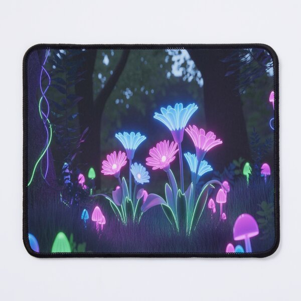Item preview, Futuristic Rainforest - Neon Vines & Holographic Animals - Cyberpunk Aesthetic - Dark Teal & Pink Lighting designed and sold by M&M Lifestyle Hub.