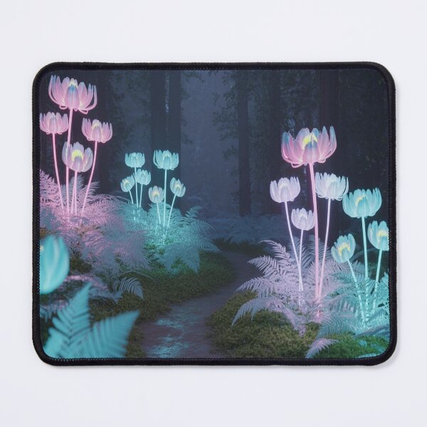 Item preview, Futuristic Rainforest - Neon Vines & Holographic Animals - Cyberpunk Aesthetic - Dark Teal & Pink Lighting designed and sold by M&M Lifestyle Hub.