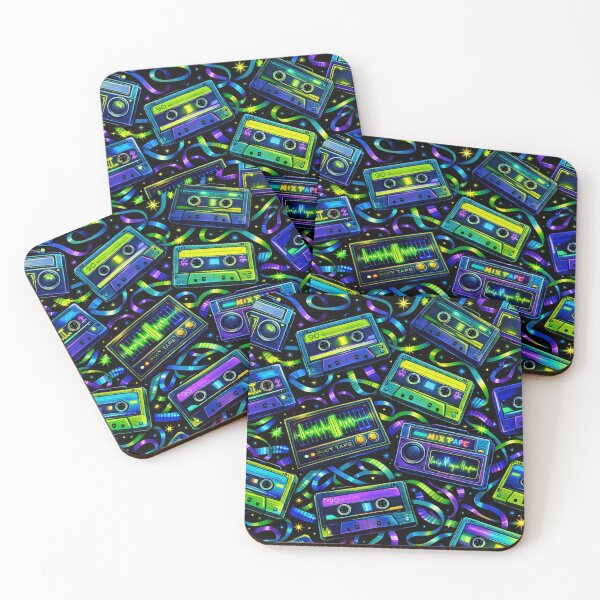Item preview, Neon Psychedelic Cassette Tape Pattern designed and sold by ITSimagination.