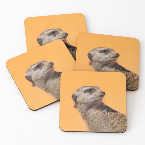 Item preview, Meerkat Portrait Close-Up on Orange Background designed and sold by RastislavS.
