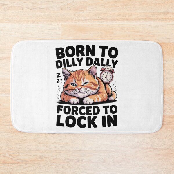Item preview, Born to Dilly Dally – Lazy Cat Humor Design T-Shirt designed and sold by MerchlyMike.