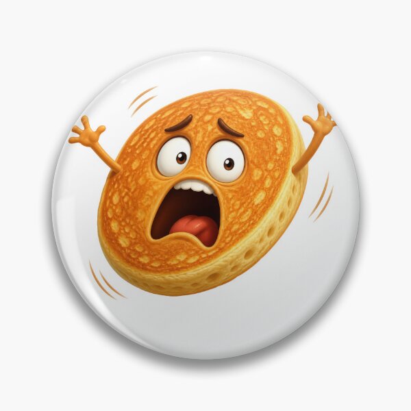 Item preview, Terrified Pancake Cartoon Character with Screaming Expression designed and sold by jgvisualarts.