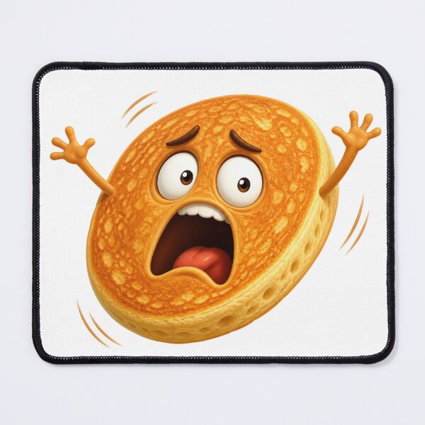 Item preview, Terrified Pancake Cartoon Character with Screaming Expression designed and sold by jgvisualarts.