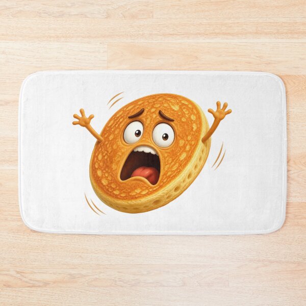 Item preview, Terrified Pancake Cartoon Character with Screaming Expression designed and sold by jgvisualarts.
