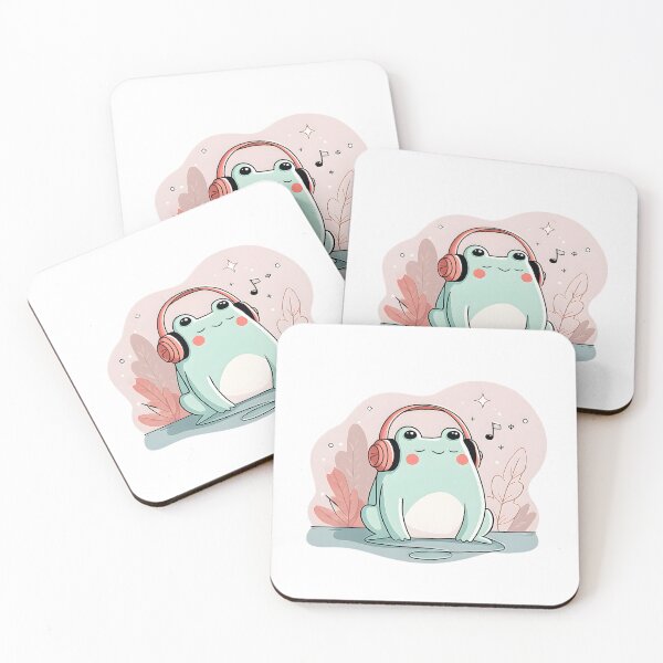 Item preview, Cute Frog With Headphones designed and sold by ReinaSpace.
