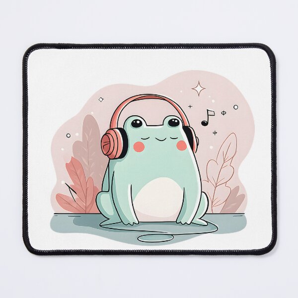 Item preview, Cute Frog With Headphones designed and sold by ReinaSpace.