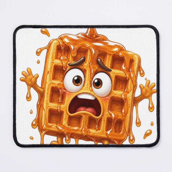 Item preview, Terrified Waffle Cartoon Character Drenched in Syrup designed and sold by jgvisualarts.
