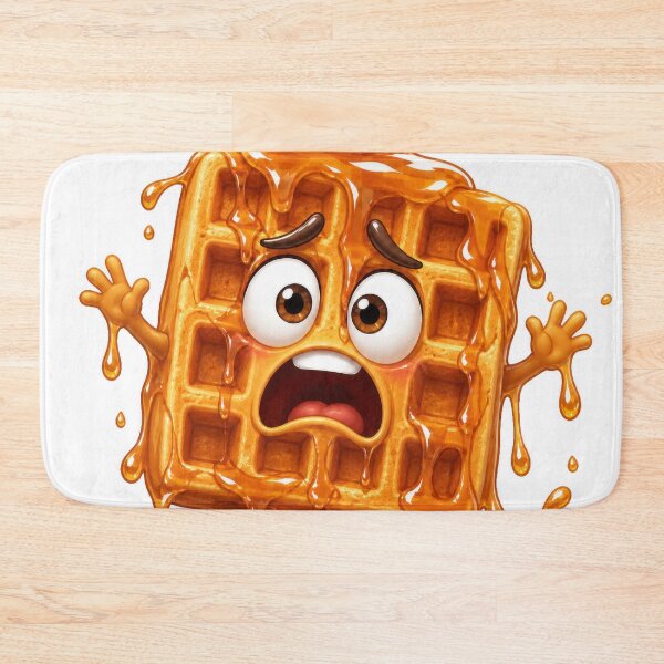 Item preview, Terrified Waffle Cartoon Character Drenched in Syrup designed and sold by jgvisualarts.