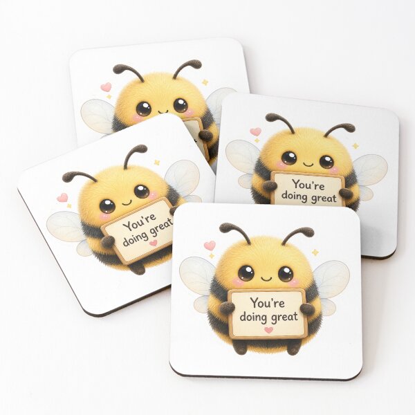 Item preview, Cute Bee Says: You´re Doing Great! - Adorable Uplifting Message designed and sold by Clavivs.