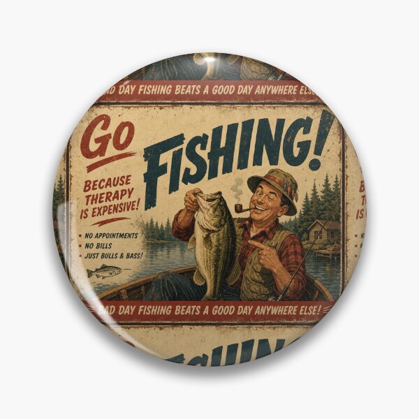 Item preview, Go Fishing! — Vintage Retro Poster designed and sold by Jandedan.