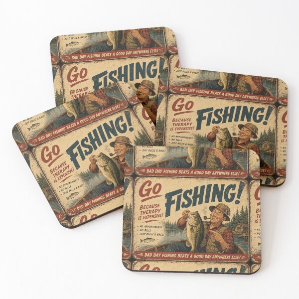 Item preview, Go Fishing! — Vintage Retro Poster designed and sold by Jandedan.