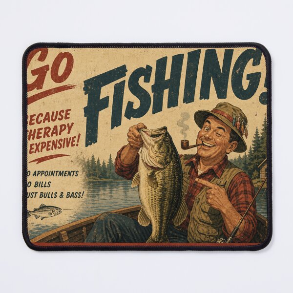Item preview, Go Fishing! — Vintage Retro Poster designed and sold by Jandedan.