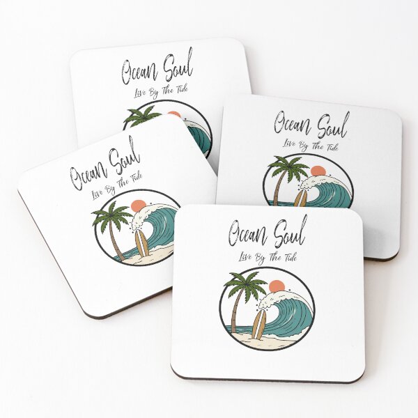 Item preview, A serene beach scene with a large wave and palm trees at sunset designed and sold by Shoulo Fashion.
