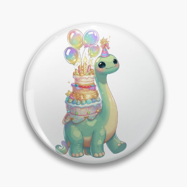 Item preview, Magical Iridescent Dinosaur Birthday Sticker with Glitter Cake designed and sold by Tronstell.