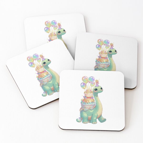 Item preview, Magical Iridescent Dinosaur Birthday Sticker with Glitter Cake designed and sold by Tronstell.