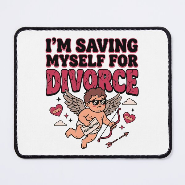 Item preview, Funny Anti-Valentine's Day Cupid Resignation - Saving Myself For Divorce designed and sold by BumbleBloom7.