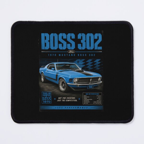 Item preview, 1970 Ford Mustang Boss 302 Grabber Blue Trans-Am Classic Muscle Car Art designed and sold by TheArtOfCar.