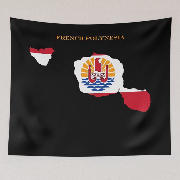 Item preview, French Polynesia Map Flag Silhouette South Pacific Travel Pride Gift designed and sold by NTGUILTY.