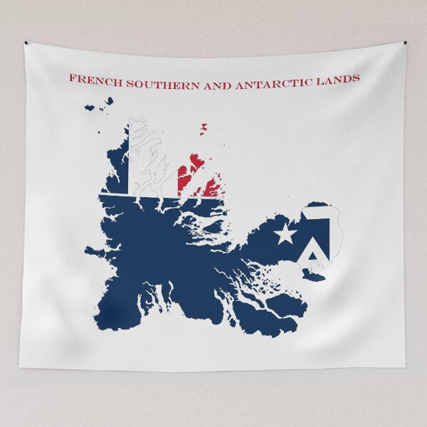 Item preview, French Southern and Antarctic Lands Map Flag Silhouette TAAF Travel Pride Gift designed and sold by NTGUILTY.