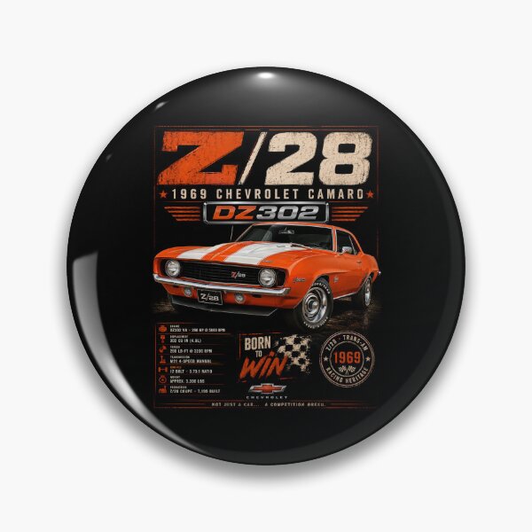 Item preview, 1969 Camaro Z/28 DZ302 Trans-Am Classic Muscle Car Vintage Art designed and sold by TheArtOfCar.