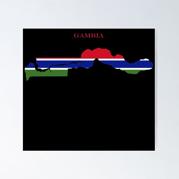 Item preview, Gambia Map Flag Silhouette West Africa Travel Pride Gift designed and sold by NTGUILTY.