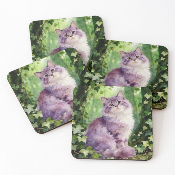 Item preview, Purple Cat Among Ivy designed and sold by Shelley Loewnau-Jones Studio.