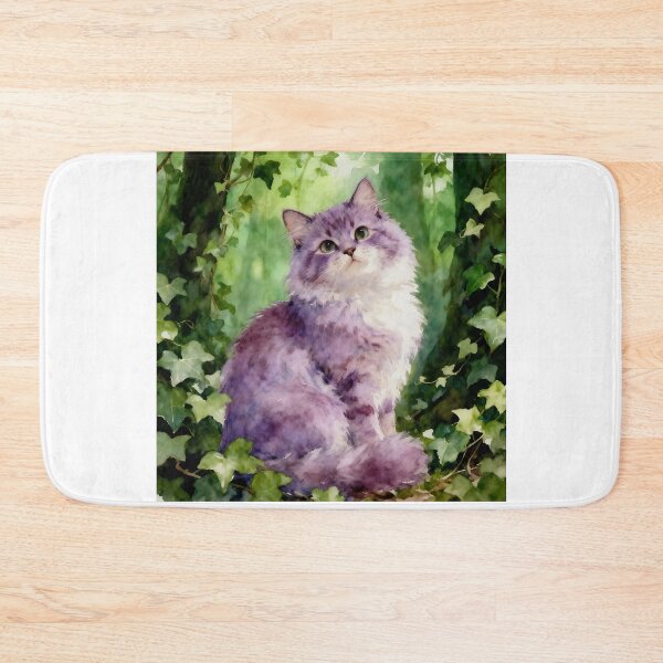 Item preview, Purple Cat Among Ivy designed and sold by Shelley Loewnau-Jones Studio.