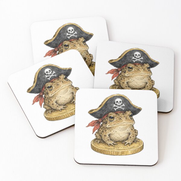 Item preview, Arrr Toad: Whimsical Pirate Frog on Gold Coin designed and sold by Clavivs.