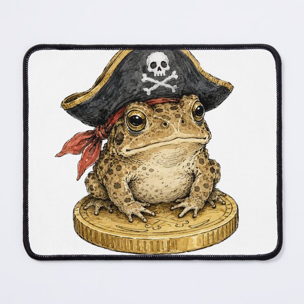 Item preview, Arrr Toad: Whimsical Pirate Frog on Gold Coin designed and sold by Clavivs.