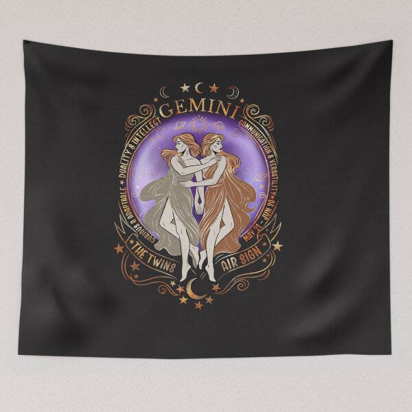 Item preview, Gemini Zodiac Art Print | The Twins | Air Sign | Astrology Wall Art | Witchy Celestial Illustration designed and sold by therealkbyers.
